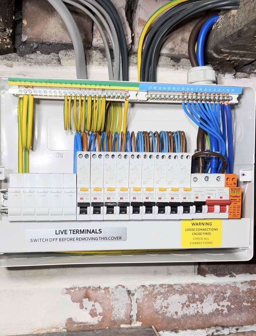 Consumer unit upgrade — Full RCBO board, surge protected